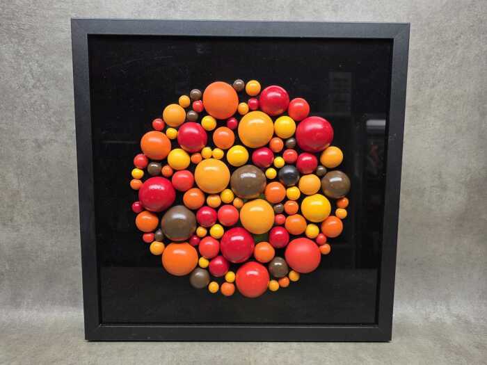 Modern wall art 'Candy Cosmos' hand painted hemispheres