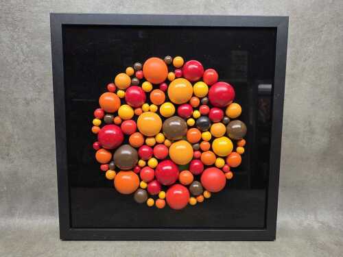 Modern wall art 'Candy Cosmos' hand painted hemispheres