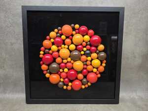 Modern wall art 'Candy Cosmos' hand painted hemispheres