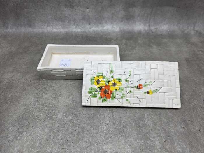 Bitossi mid-century ceramic lidded box with floral decoration