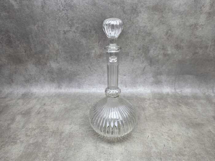 Mid-century Empoli clear glass 'Hot Air Balloon' genie bottle