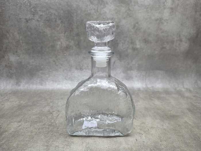 Mid-century clear glass 'Bark' genie bottle