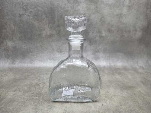 Mid-century clear glass 'Bark' genie bottle