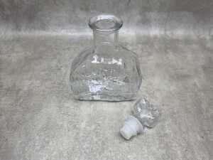 Mid-century clear glass 'Bark' genie bottle - 2