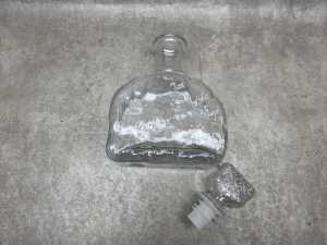Mid-century clear glass 'Bark' genie bottle - 3