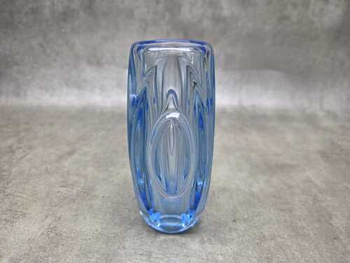 Vintage Czech light blue 'Lens' vase