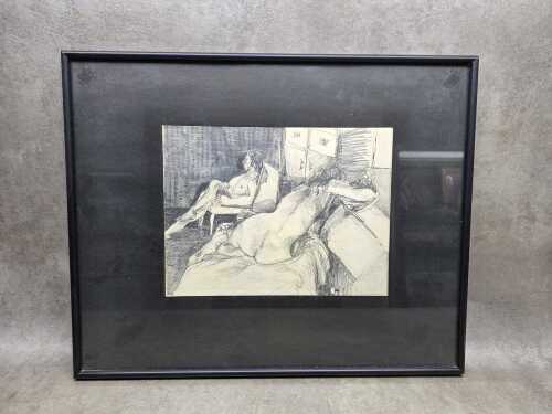 A. Obarzande, Two Nudes. Graphite drawing on paper