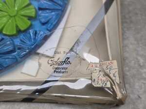 Mid-century Colorflo lucite trivet and coaster set in blue and green - 4