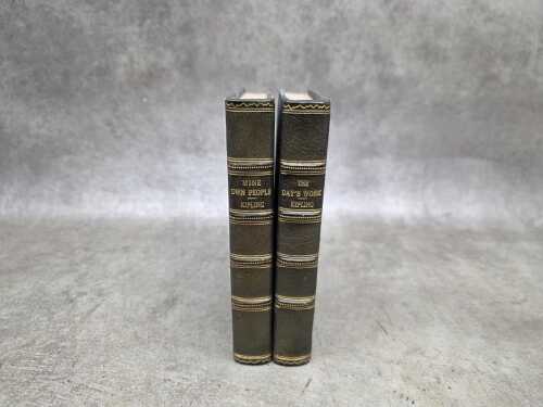 Two antique calf-bound Rudyard Kipling books