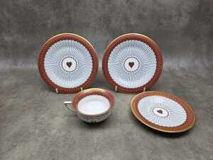 Wedgwood 'Queen of Hearts' porcelain tea setting for one - 4
