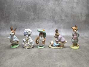 Five Beswick Beatrix Potter porcelain figures