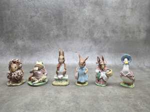 Six Beswick Beatrix Potter porcelain figures