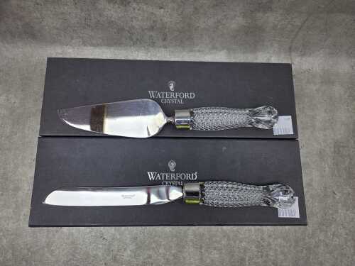 Two Waterford 'Wedding' cake knife and server