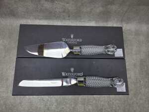 Two Waterford 'Wedding' cake knife and server