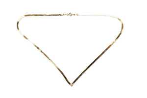 A herringbone necklace in 9 carat yellow gold - 3
