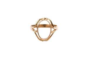 An empty ring setting in 9 carat yellow gold - 2