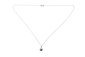 An evil eye pendant and necklace in 14 carat yellow gold - 3