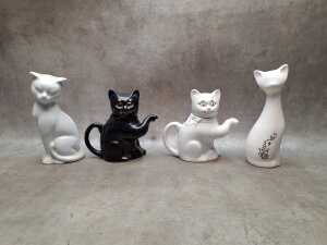 Group of mostly ceramic cat figures - 4