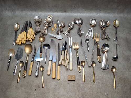 Cutlery including silver plated and stainless steel