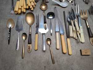 Cutlery including silver plated and stainless steel - 5