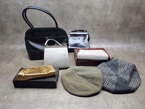 Five vintage handbags, evening bags and purses