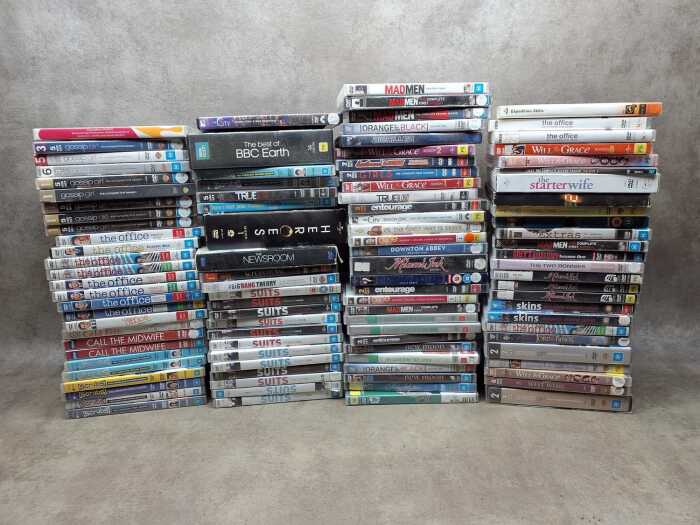 DVDs, including BBC Earth, True Blood, Gossip Girl
