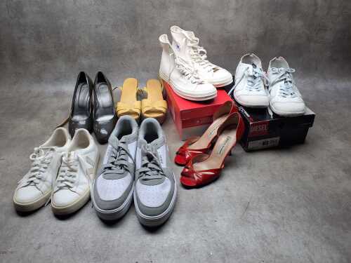 Group of mens and ladies shoes, including Puma