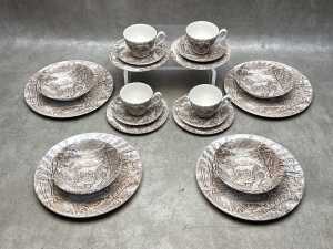 Alfred Meakin 'The Mill' ceramic dinner setting for four