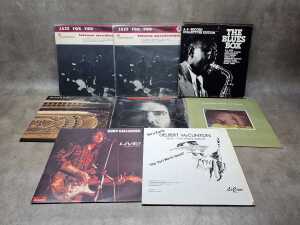 Eight Blues vinyl records, including Rory Gallagher