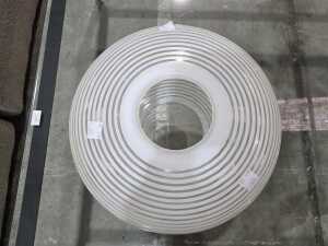 White cut to clear striped glass light shade - 2