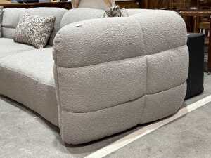 Three-piece grey fabric L-shaped lounge suite - New display stock - 5