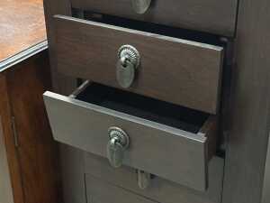 Asian-style dark stained timber five-drawer chest - 4