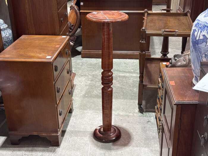Stained timber pedestal stand
