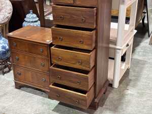 Timber nine-drawer tallboy - 3