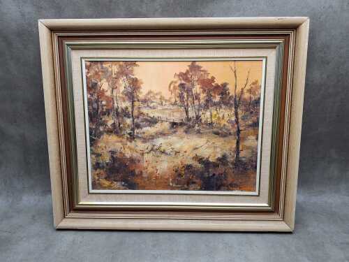 Thomas Lonyai (1938-98), Carcoar Afterglow, 1980. Oil painting on board