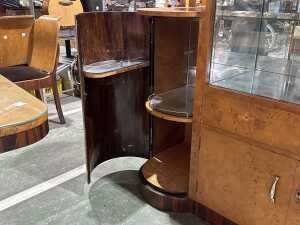 1950s Art Deco maple display cabinet - 4