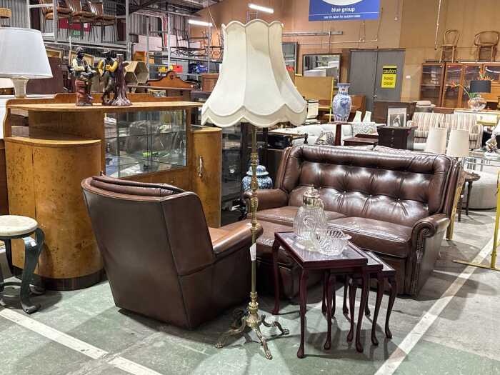Ornate brass floor lamp