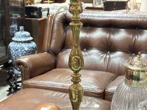 Ornate brass floor lamp - 3