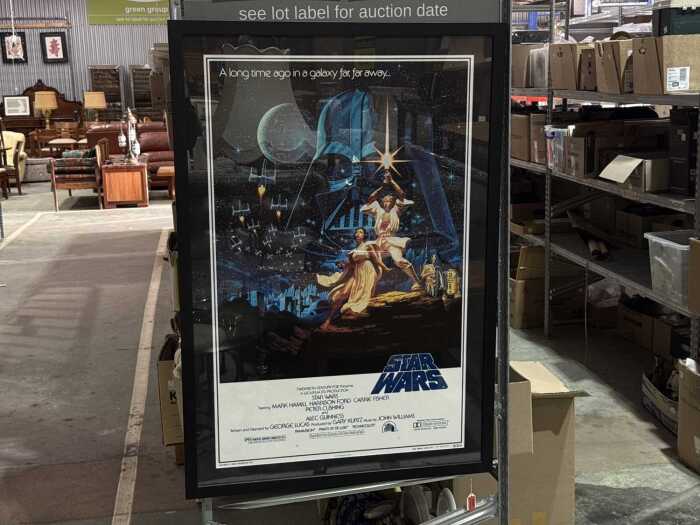 Framed Star Wars movie poster after the Brothers Hildebrandt original design
