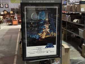 Framed Star Wars movie poster after the Brothers Hildebrandt original design