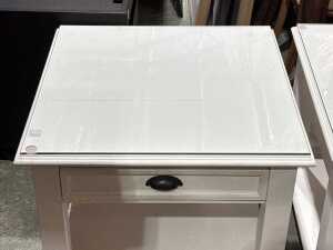 Pair of white painted timber bedside tables - 2