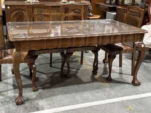 Seven-piece dining suite with glass top - 2
