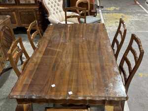 Seven-piece dining suite with glass top - 3