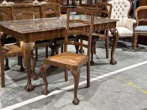 Seven-piece dining suite with glass top - 5