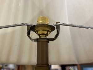Pair of brushed brass finish table lamps - 4