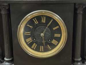 Antique French slate mantel clock - 2