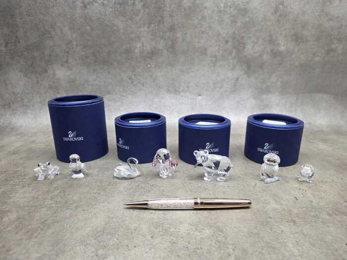 Miniature crystal figures including Swarovski Crystal animals