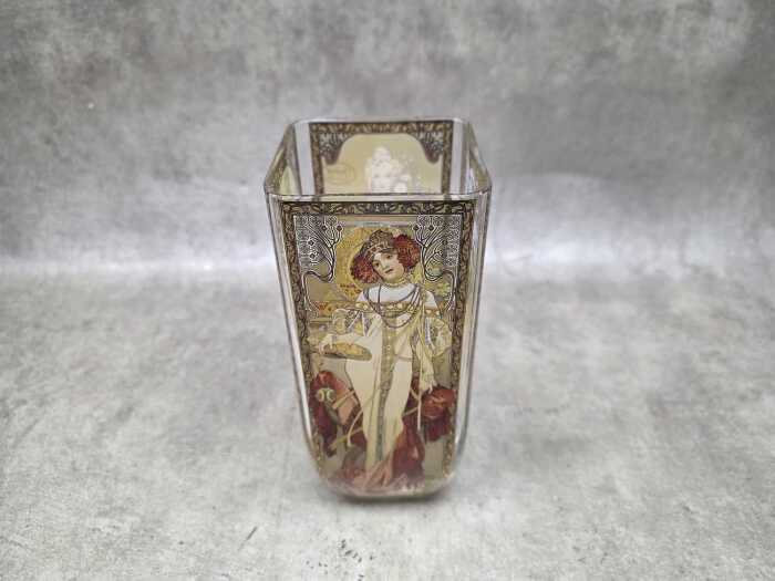 Goebel Alphonse Mucha's four seasons glass vase