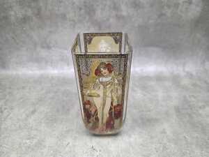 Goebel Alphonse Mucha's four seasons glass vase