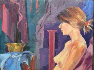 Roz McQuillan, Portrait of a Young Woman #2. Oil painting on board - 2